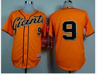 San Francisco Giants #9 Brandon Belt Orange Cool Base Stitched Baseball Jersey