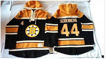 Boston Bruins #44 Dennis Seidenberg Black Sawyer Hooded Sweatshirt Stitched NHL Jersey