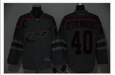 Detroit Red Wings #40 Henrik Zetterberg Charcoal Cross Check Fashion Stitched NHL Jersey Detroit Red Wings #40 Henrik Zetterberg Charcoal Cross Check Fashion Stitched NHL Jersey