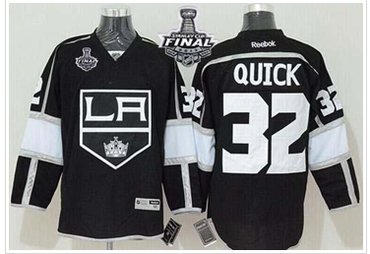 Kings #32 Jonathan Quick Black Home 2014 Stanley Cup Finals Stitched NHL jersey