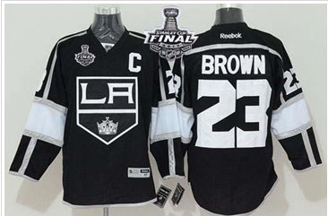 Kings #23 Dustin Brown Black Home 2014 Stanley Cup Finals Stitched NHL Jersey
