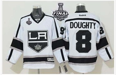Kings #8 Drew Doughty White Road 2014 Stanley Cup Finals Stitched NHL Jersey