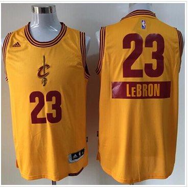 Cleveland Cavaliers #23 LeBron James Yellow 2014-15 Christmas Day NBA Jersey