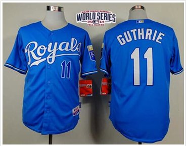 Royals #11 Jeremy Guthrie Light Blue Alternate Cool Base W 2014 World Series Patch Baseball Jersey