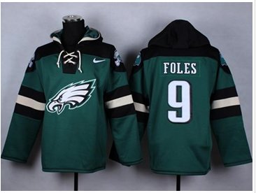 NEW Eagles #9 Nick Foles Midnight Green Player Pullover NFL Hoodie