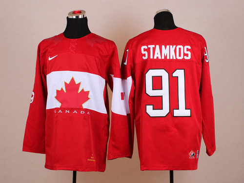Team Canada 2014 Olympic #91 Steven Stamkos Red Stitched NHL Jersey