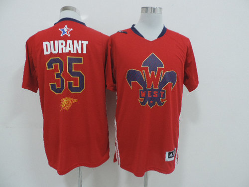 Oklahoma City Thunder 35 Kevin Durant All-Star 2014 Western Red Jerseys