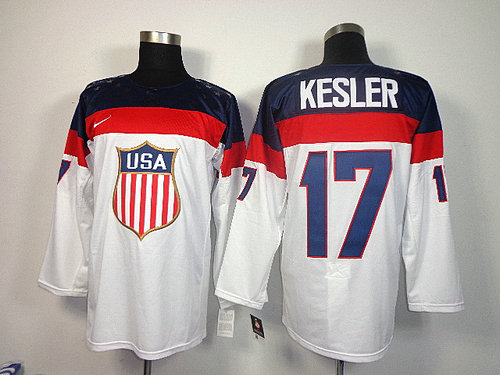 Team USA 2014 Sochi Winter Olympics 17 Ryan Kesler White Authentic Hockey Jersey