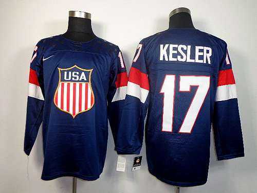 Team USA 2014 Sochi Winter Olympics 17 Ryan Kesler Dark Blue Authentic Hockey Jersey