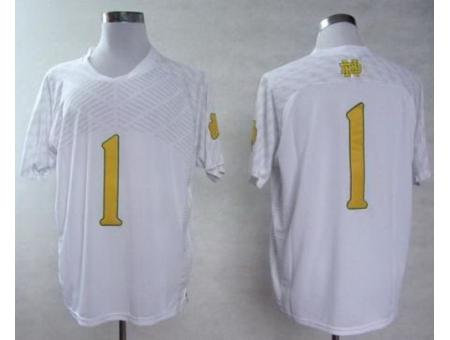 Notre Dame Fighting Irish 1 Louis Nix III White Techfit College Football NCAA Jerseys