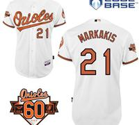 Baltimore Orioles #21 Nick Markakis White 1954-2014 60th Anniversary Cool Base Baseball Jersey Baltimore Orioles #21 Nick Markakis White 1954-2014 60th Anniversary Cool Base Baseball Jersey