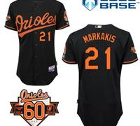 Baltimore Orioles #21 Nick Markakis Black 1954-2014 60th Anniversary Cool Base Baseball Jersey Baltimore Orioles #21 Nick Markakis Black 1954-2014 60th Anniversary Cool Base Baseball Jersey