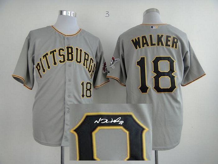 Pittsburgh Pirates 18 Walker Grey Cool Base Signed Jersey