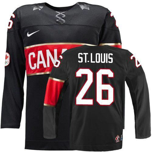 2014 Olympic Team Canada #26 Martin St.Louis Black Hockey NHL Jersey