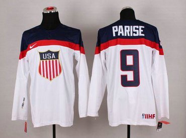 2014 Olympic Team USA #9 Zach Parise White Hockey NHL Jersey 2014 Olympic Team USA #9 Zach Parise White Hockey NHL Jersey