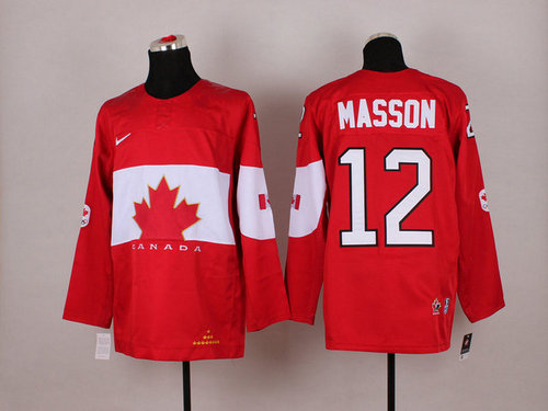2014 Olympics Canada #12 Masson Red Jersey