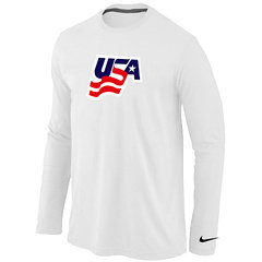New USA Graphic Legend Performance Collection Locker Room Long Sleeve T-Shirt White
