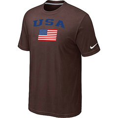 USA Olympics USA Flag Collection Locker Room T-Shirt Brown