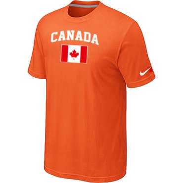 New 2014 Olympics Canada Flag Collection Locker Room T-Shirt Orange