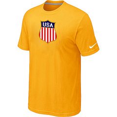 New Team USA Hockey Winter Olympics KO Collection Locker Room T-Shirt Yellow