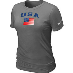 USA Olympics USA Flag Collection Locker Room Women's T-Shirt D.Grey