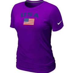 USA Olympics USA Flag Collection Locker Room Women's T-Shirt Purple