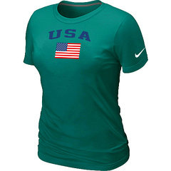 USA Olympics USA Flag Collection Locker Room Women's T-Shirt L.Green