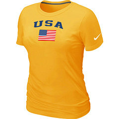 USA Olympics USA Flag Collection Locker Room Women's T-Shirt Yellow