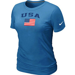 USA Olympics USA Flag Collection Locker Room Women's T-Shirt L.blue