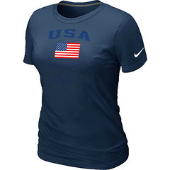 USA Olympics USA Flag Collection Locker Room Women's T-Shirt D.Blue