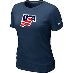 New USA Graphic Legend Performance Collection Locker Room Women's T-Shirt D.Blue
