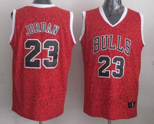 Chicago Bulls #23 Michael Jordan Red Crazy Light Stitched NBA Jersey