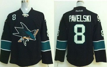 San Jose Sharks #8 Joe Pavelski Stitched Black NHL Jersey