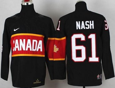 Youth NHL Team Canada 2014 Olympic #61 Rick Nash Black Stitched Jersey