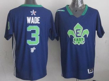 Miami Heat #3 Dwyane Wade Navy Blue 2014 All Star NBA Jersey