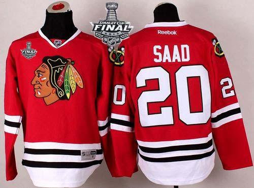 Chicago Blackhawks #20 Brandon Saad Red With Stanley Cup Finals NHL Jersey