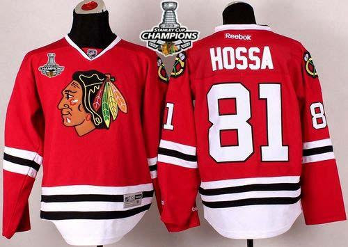 Chicago Blackhawks #81 Marian Hossa Red Stanley Cup Champions NHL Jersey