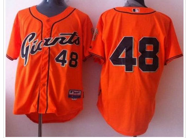 San Francisco Giants #48 Pablo Sandoval Orange Baseball Jersey