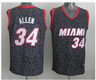 Miami Heat #34 Ray Allen Black Crazy Light NBA Jersey