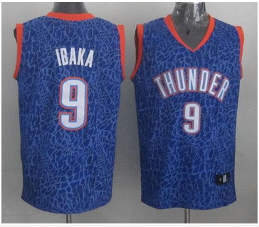 Oklahoma City Thunder #9 Serge Ibaka Blue Crazy Light NBA Jersey