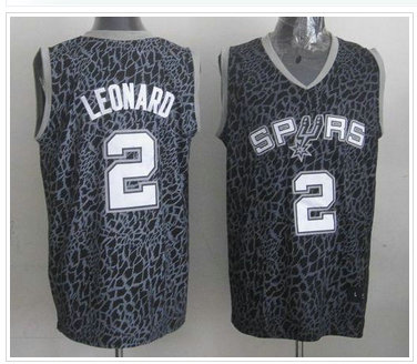 San Antonio Spurs #2 Kawhi Leonard Black Crazy Light NBA Jersey