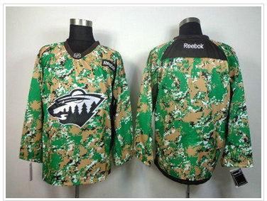 Minnesota Wild Blank Camo Veterans Day Practice Stitched NHL Jersey