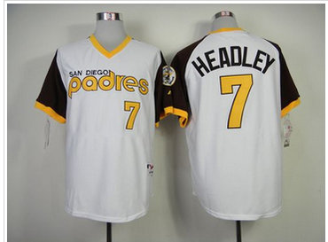 San Diego Padres #7 Chase Headley White 1978 Turn Back The Clock Baseball Jersey