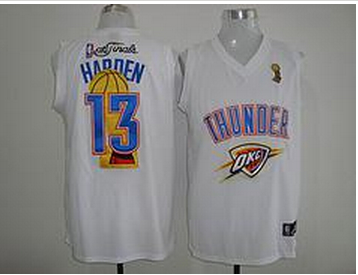 Oklahoma City Thunder 13# Harden white 2014 champions NBA Jersey