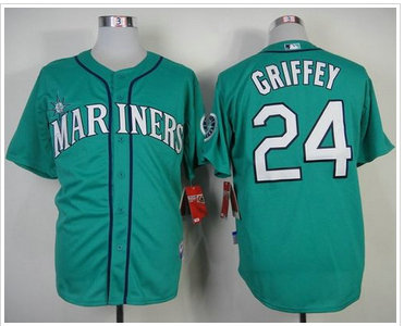 Seattle Mariners #24 Ken Griffey Green Cool Base Stitched Baseball Jersey