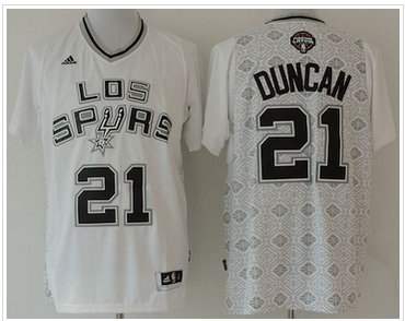 San Antonio Spurs #21 Tim Duncan White New Latin Nights Stitched NBA Jersey