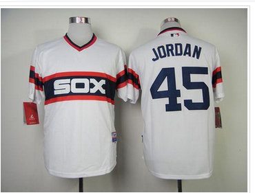 Chicago White Sox #45 Michael Jordan White Home Cool Base Baseball Jersey