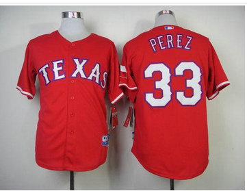 Texas Rangers #33 Martin Perez Red Cool Base Baseball Jersey