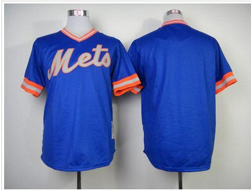 New York Mets Blank Blue Throwback Baseball Jersey(Mitchell And Ness 1983)