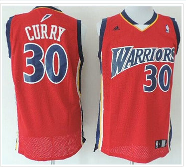 Golden State Warriors #30 Stephen Curry Red Throwback Stitched NBA Jersey